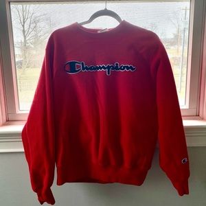 Red Champion Crewneck